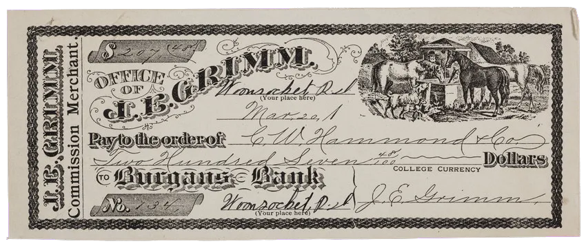 A check with the name of Johanna McAllister on it, with a signature that is not hers.